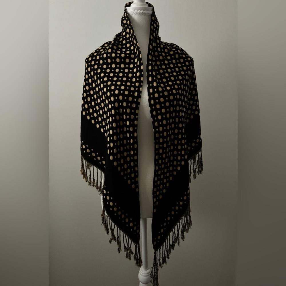 Beautiful Polka Dot Fringe Shawl Scarf